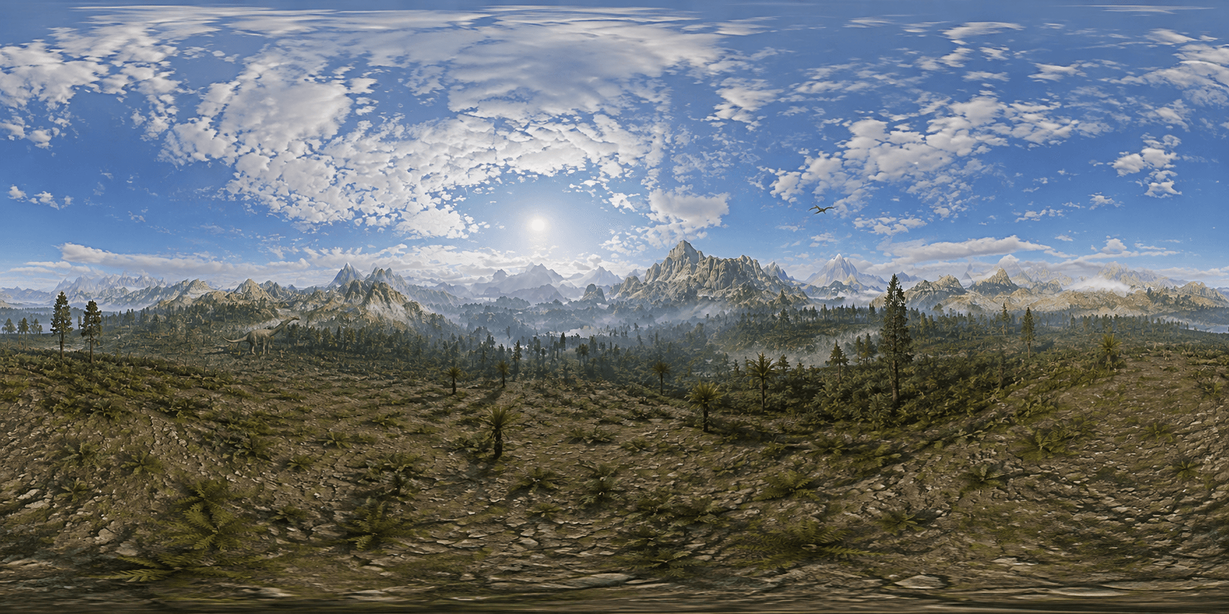 Highland basin 360-degree preview in Jurassic Forest