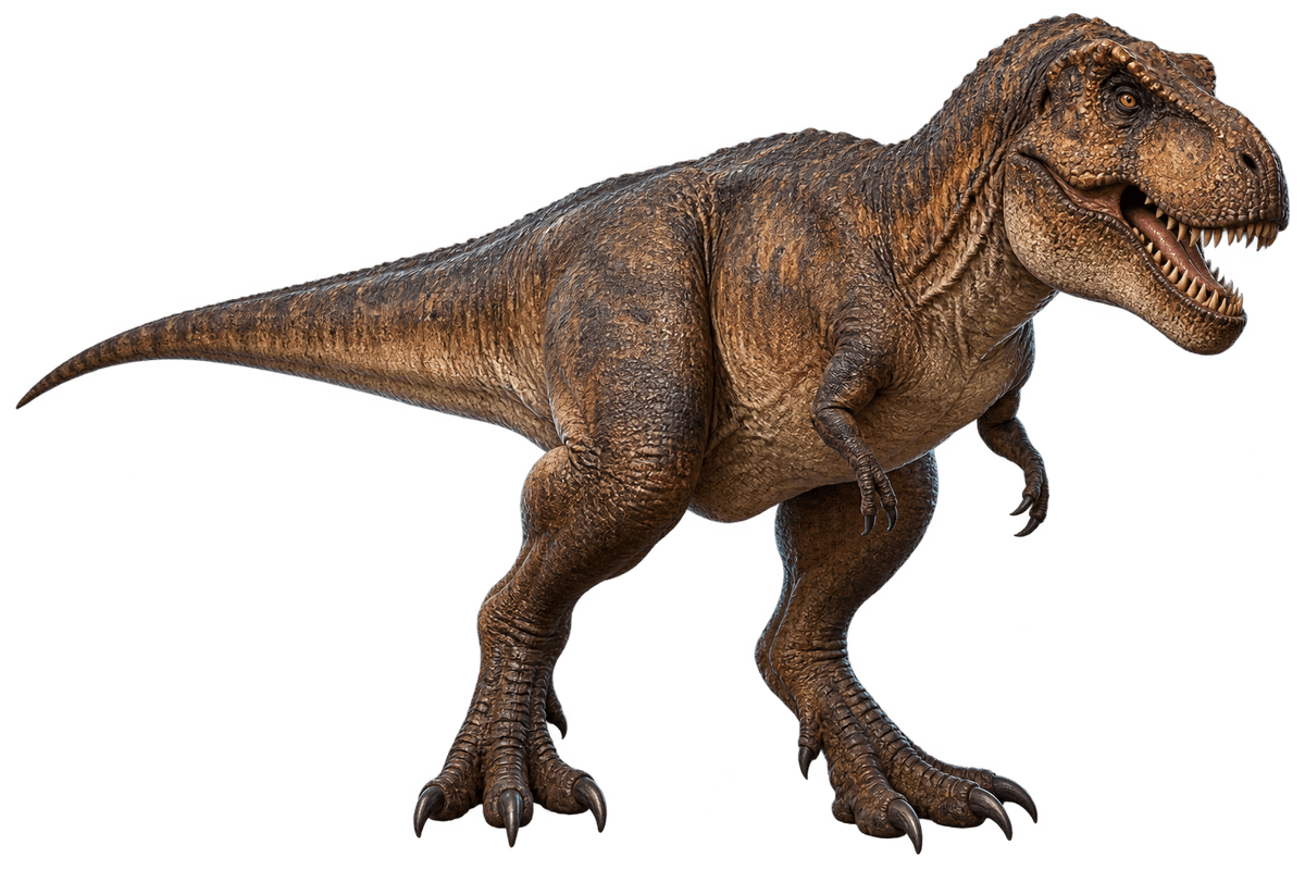 Transparent museum reconstruction of Tyrannosaurus rex